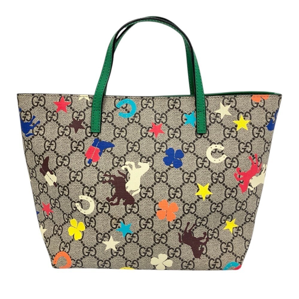 GUCCI Children's GG Supreme Star Horse Clover Tote Bag 410812 Multicolor Kids